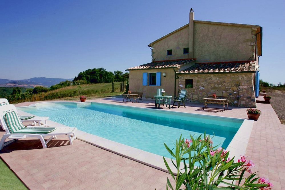 Typical Tuscan farmhouse in panoramic position near the seaside